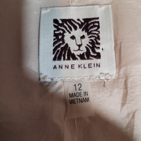 ANNE KLEIN Cream Blazer Jacket Sz 12 Career Minimalist Quietlux Neutral Workwear - Picture 6 of 11